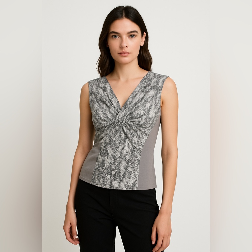 Alfani Charcoal and Gray Women's Blouse Brand New Size Medium